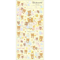 Japan San-X Gold Foil Clear Seal Sticker - Rilakkuma / Smiling Happy For You Yellow