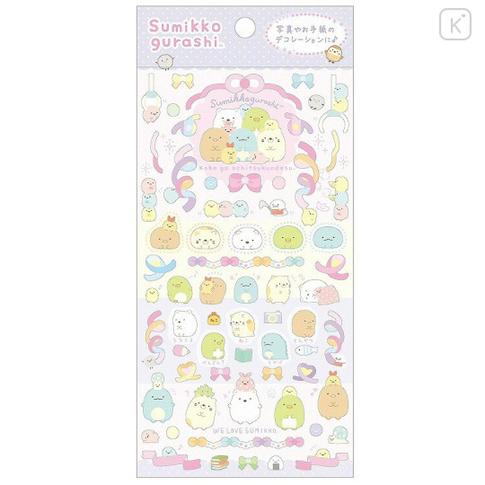 Japan San-X Sheet Sticker - Sumikko Gurashi / Ribbon Party - 1