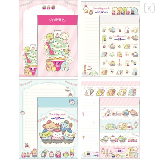 Japan San-X Letter Writing Set - Sumikko Gurashi / Baskin Robbins Ice-cream - 2