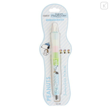 Japan Peanuts Dr. Grip Play Border Shaker Mechanical Pencil - Snoopy : Blue - 1