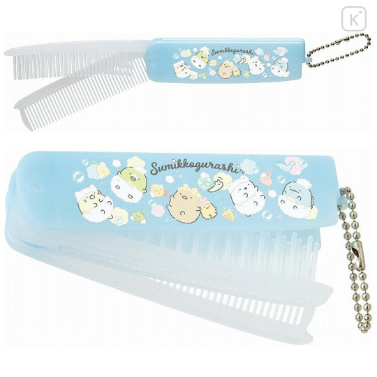 Japan San-X Folding Compact Comb & Brush - Sumikko Gurashi / Fairy Flower Garden - 2