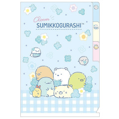 Japan San-X 3 Pockets A6 Index Holder - Sumikko Gurashi / Flower