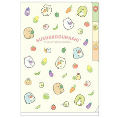 Japan San-X 3 Pockets A6 Index Holder - Sumikko Gurashi / Welcome Food