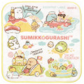Japan San-X Mini Towel Handkerchief - Sumikko Gurashi / Food Kingdom White - 1