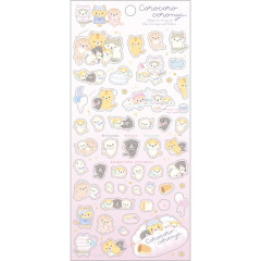 Japan San-X Clear Seal Sticker - Corocoro Coronya / Sleepover Party Pink