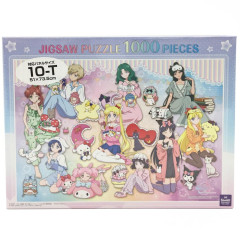 Japan Sailor Moon × Sanrio Characters 1000 Jigsaw Puzzle - Pajama Party