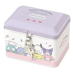 Japan Sanrio Can Piggy Bank with Lock Case - Characters