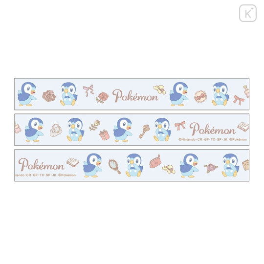 Japan Pokemon Washi Paper Masking Tape - Piplup / Smile - 3