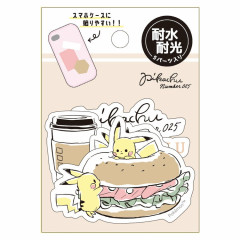 Japan Pokemon Mini Flake Seal Sticker - Pikachu / Cafe