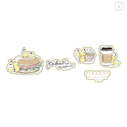 Japan Pokemon Mini Flake Seal Sticker - Pikachu / Cafe - 2