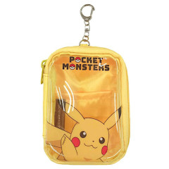 Japan Pokemon Pass Case Card Holder Clear Pouch - Pikachu