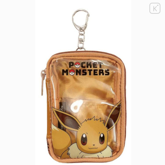 Japan Pokemon Pass Case Card Holder Clear Pouch - Eevee - 1