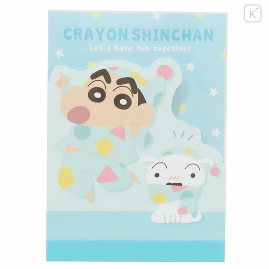 Japan Crayon Shin-chan Mini Notepad - Pajama Shin-chan & Shiro - 1
