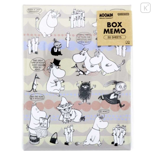 Japan Moomin Memo & Box - Moomintroll & Friends / Grey - 5