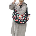 Japan Sanrio Triangle Tote Bag (L) - Hello Kitty / Strawberry Black - 6
