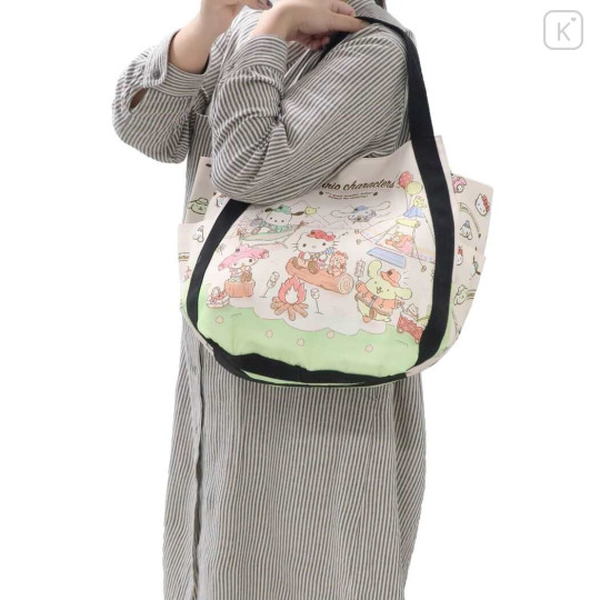 Japan Sanrio Triangle Tote Bag (L) - Mix / Camping - 6