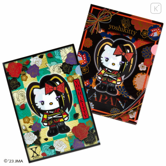 Japan Sanrio A4 Clear File 2pcs Set - Yoshikitty : Yoshikimono - 1