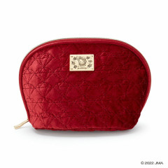 Japan Sanrio Quilted Shell Pouch - Yoshikitty / Wine Red