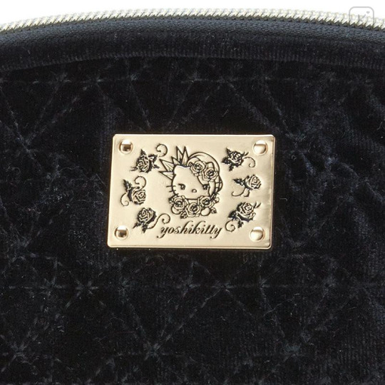Japan Sanrio Quilted Shell Pouch - Yoshikitty / Black - 4