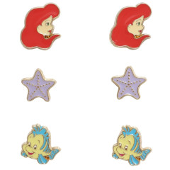 Japan Disney Earrings - Little Mermaid / Ariel & Flouder