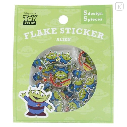 Japan Disney Clear Flake Sticker - Toy Story / Little Green Men Alien - 1
