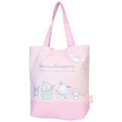 Japan Sanrio Tote Bag - Melody & Kuromi & Cinnamoroll & Pochacco & Hangyodon / Light Pink