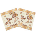 Japan Disney Towel Set of 2 Handkerchief - Chip & Dale / Happy - 1