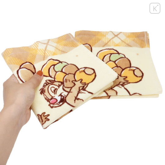 Japan Disney Towel Set of 2 Handkerchief - Chip & Dale / Happy - 3