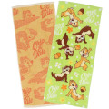 Japan Disney Towel Set of 2 - Chip & Dale / Green Orange - 1