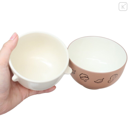Japan Disney Ceramic Rice Bowl & Soup Bowl Set - Chip / Watercolor - 2