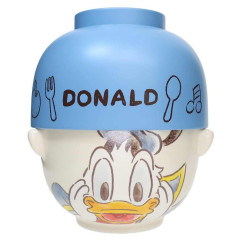 Japan Disney Ceramic Rice Bowl & Soup Bowl Set - Donald Duck / Watercolor