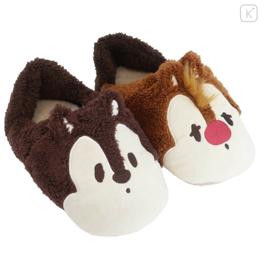 Japan Disney Warm Face Slippers - Chip & Dale - 1