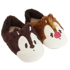 Japan Disney Warm Face Slippers - Chip & Dale