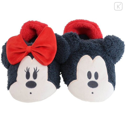 Japan Disney Warm Face Slippers - Mickey & Minnie Mouse - 2
