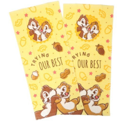 Japan Disney Towel Set of 2 - Chip & Dale / Yellow
