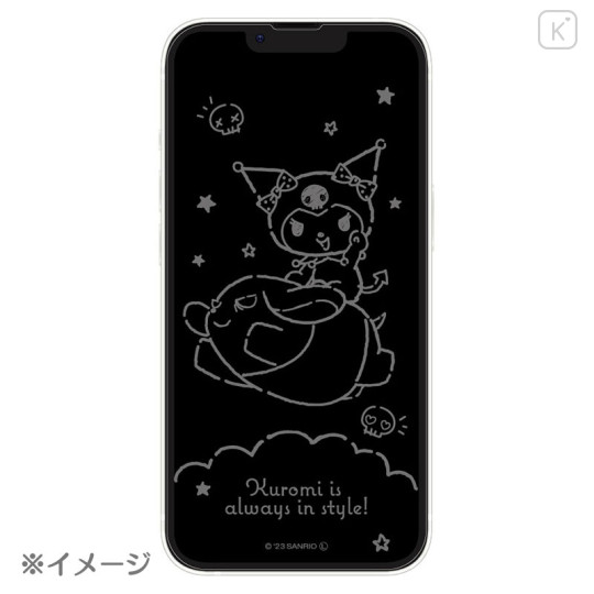 Japan Sanrio Glass Screen Protector - Kuromi / iPhone14 & 13 & 13Pro - 2