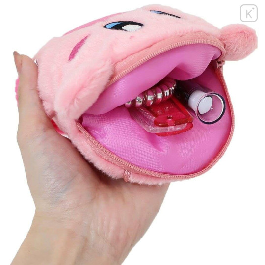 Japan Kirby Plush Neck Pouch Bag - Big Mouth - 3
