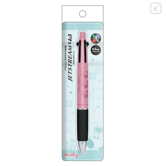 Japan Kirby Sarasa Multi 4+1 Pen & Mechanical Pencil - Kirby Dance / Pink - 2