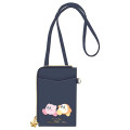 Japan Kirby Mini Gadget Case Pouch & Lanyard Card Holder - Kirby & Waddle Dee : Navy - 1
