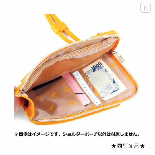 Japan Kirby Mini Gadget Case Pouch & Lanyard / Card Holder - Kirby / Brown - 3