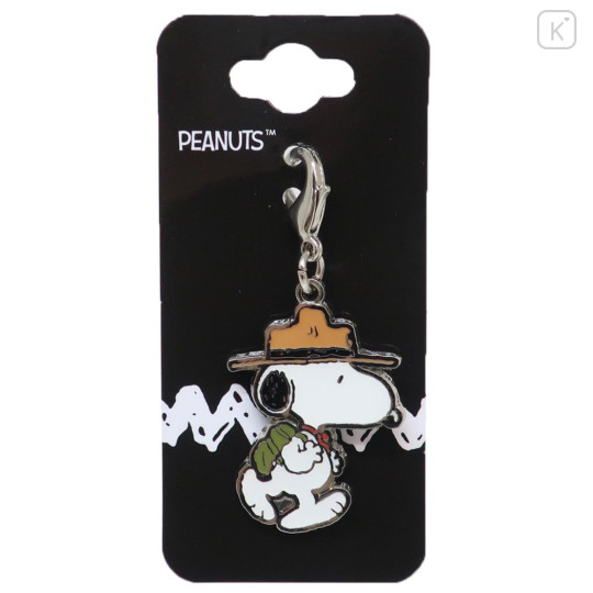 Japan Peanuts Metal Charm Keychain - Snoopy / Scout - 1