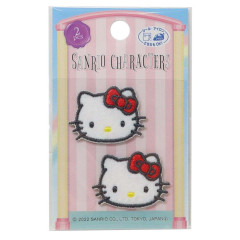 Japan Sanrio Wappen Mini Iron-on Applique Patch 2pcs Set - Hello Kitty