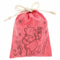 Japan Disney Drawstring Bag - Winnie the Pooh / Red Garden - 2