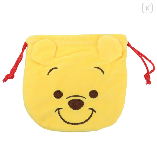 Japan Disney Drawstring Bag - Winnie the Pooh / Face & Hunny - 1