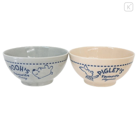 Japan Disney Porcelain Bowl Set of 2 - Pooh & Piglet - 1