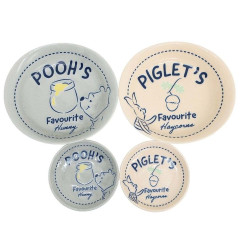 Japan Disney Porcelain Plate Set of 4 - Pooh & Piglet