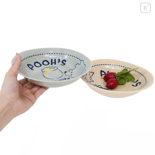 Japan Disney Porcelain Plate Set of 4 - Pooh & Piglet - 2