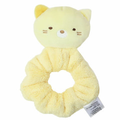 Japan San-X Mascot Fluffy Scrunchie - Sumikko Gurashi Cat / Light Yellow