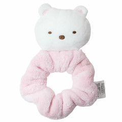 Japan San-X Mascot Fluffy Scrunchie - Sumikko Gurashi Shirokuma / Light Pink