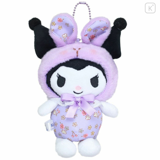 Japan Sanrio Small Mascot Holder - Kuromi／Flower Rabbit - 1